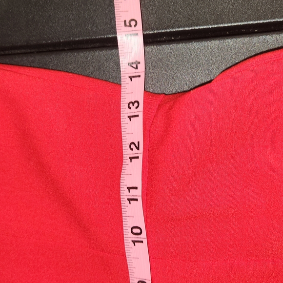 CALVIN KLEIN RED DRESS SLEEVELESS WITH FRONT RAFFLE SIZE 2 - Picture 10 of 10
